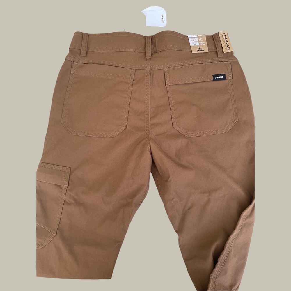 Prana Mens Stretch Zion Pant II Sepia 28x34 Slim Fit Tapered Leg - Picture 7 of 7